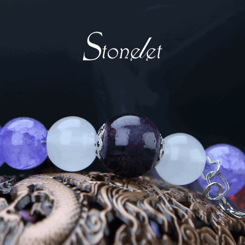 Stonetet Ocean Whisper Bracelet Mermaid Tail Tassel Design Ethereal Coastal Vibe Trendy Gift for Girlfriend or Best Friend with Colorful Bea-6005ds and Star Charm-6005
