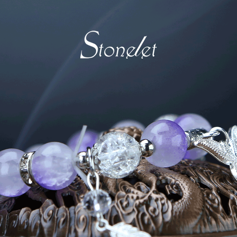 Stonelet Moon Star Gradient Crystal Butterfly Bracelet Colorful Elegant Texture Modern Oriental Design Everyday Student Style Gift for Friends-6021