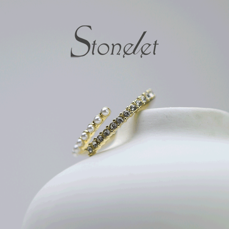 Stonelet Pearl Open Ring 2025 Trendy Stylish Minimalist Adjustable Unique Elegant Daily Street Snap Gift Accessory