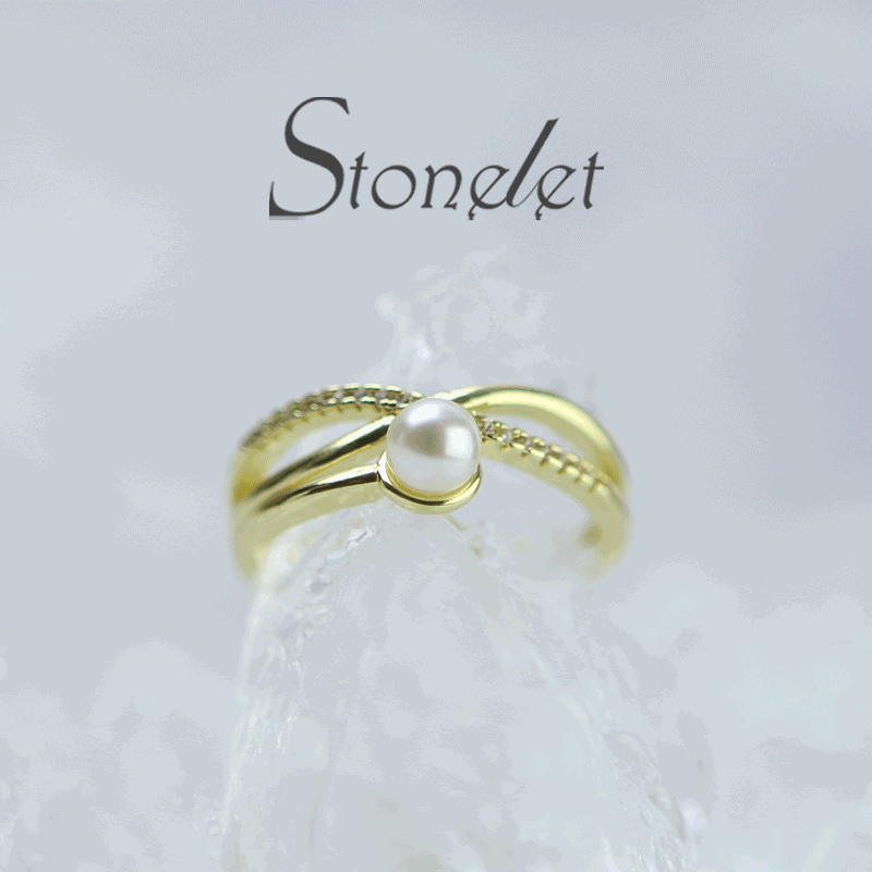 Stonelet Cross Pearl Ring Adjustable Fashionable Elegant Chic Versatile 2025 Daily Date Party Gift Accessory