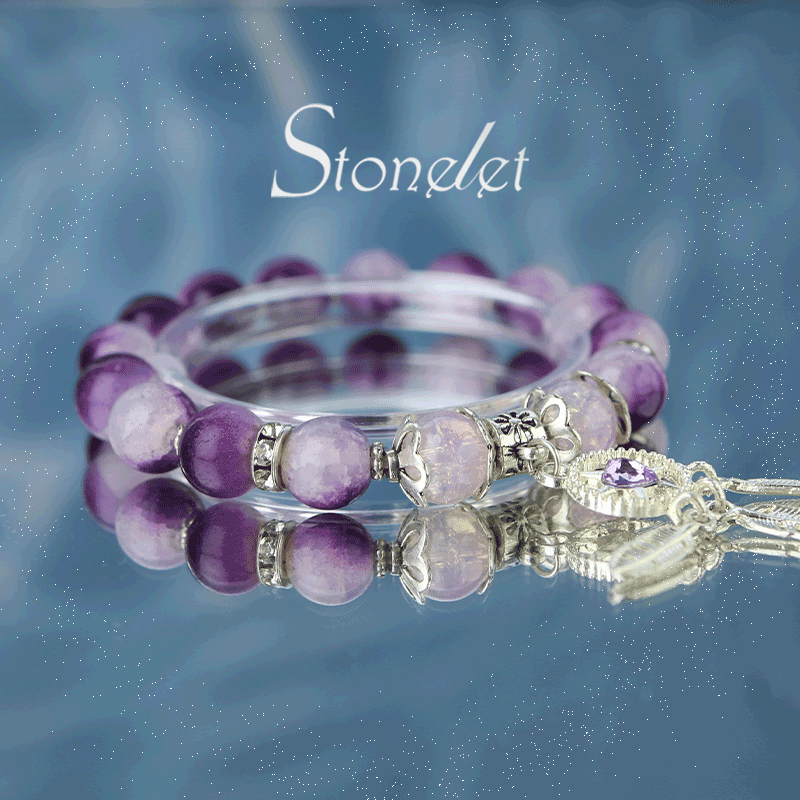 Stonelet Dreamcatcher Beaded Bracelet Feather Blooming Glass Beads Romantic Spirit Inspired Unique Gift for Girlfriend or Friend-6002