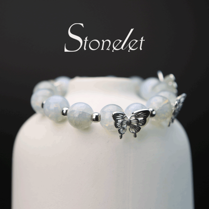 Stonelet Cool-Toned Butterfly Bracelet Unique Chic Design Elegant Sweet Style Everyday Student Wear Gift for Best Friends-6028
