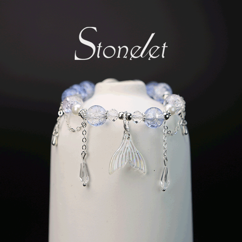 Stonelet Love in Deep Space Bracelet Dreamy Tassel Mermaid Tail Beads Aesthetic Fantasy Inspired Unique Gift from the Stars-6004