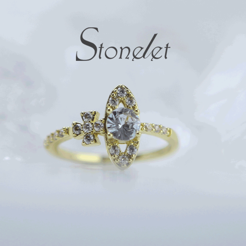 Stonelet Saturn Crystal Ring Adjustable Sparkling Elegant Luxe Unique 2025 Party Date Daily Gift Accessory