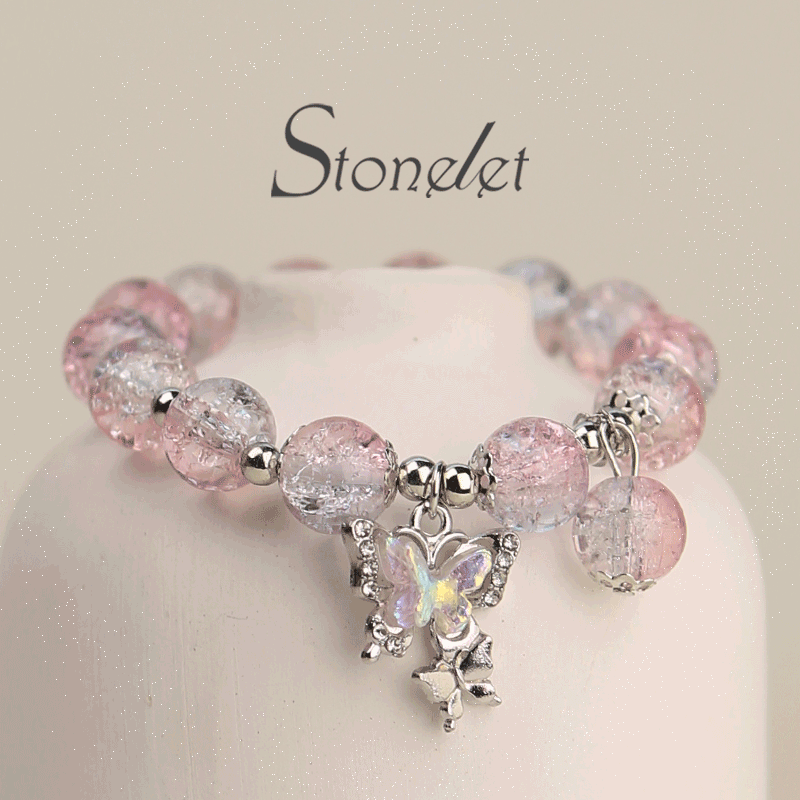 Stonelet Pink Blue Galaxy Star Bracelet Icy Glossy Beads Dreamy Sweet Style Unique Design Chic Gift for Best Friends-6022