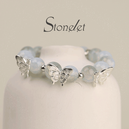 Stonelet Cool-Toned Butterfly Bracelet Unique Chic Design Elegant Sweet Style Everyday Student Wear Gift for Best Friends-6028
