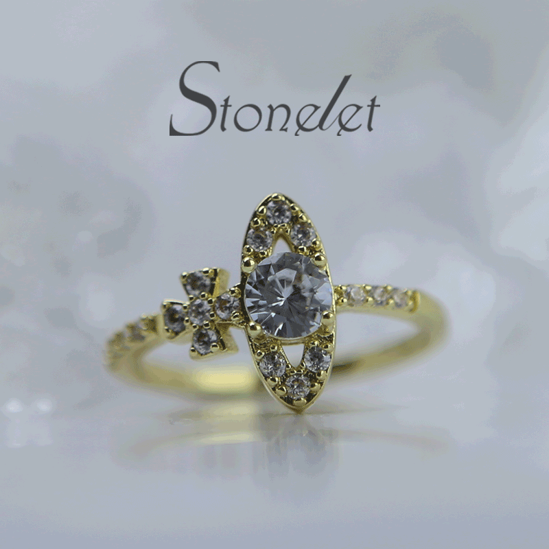 Stonelet Saturn Crystal Ring Adjustable Sparkling Elegant Luxe Unique 2025 Party Date Daily Gift Accessory