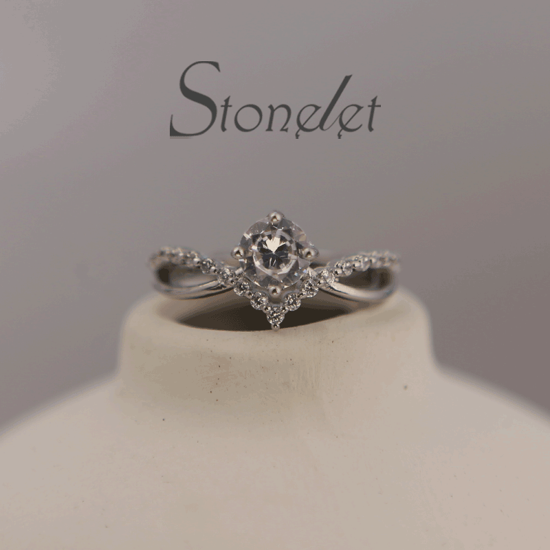 Stonelet S925 Silver Intertwined Love Couple Rings Elegant Minimalist Unique Adjustable Romantic Valentine’s Gift Accessory(Immortal)