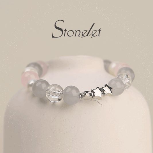 Stonelet Summer Blue Rainbow Misty Sea Cat’s Eye Beaded Bracelet Unique Design 2025 New Star Motif Fresh Feminine Style Everyday Wear-6031