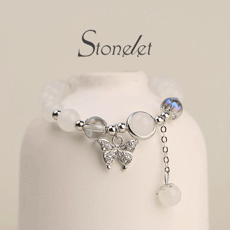 Stonelet Chinese Style Butterfly Beaded Bracelet Women’s Elegant Unique Design High-End Couple and Best Friend Matching Gift Versatile Bracelet-6036
