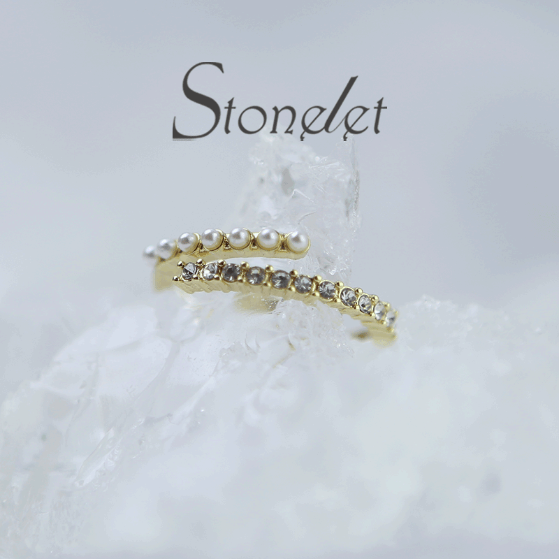 Stonelet Pearl Open Ring 2025 Trendy Stylish Minimalist Adjustable Unique Elegant Daily Street Snap Gift Accessory