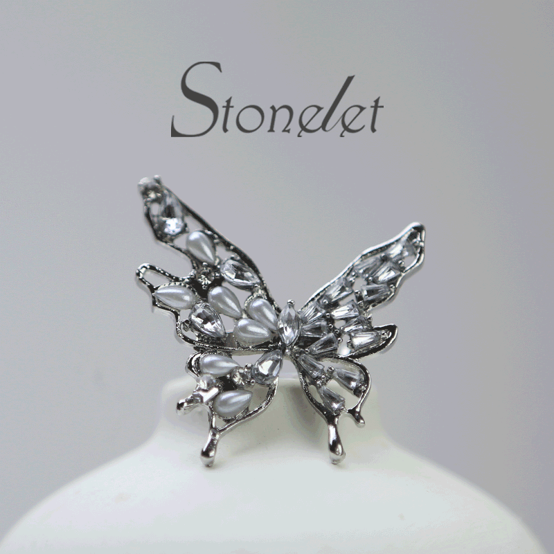 Stonelet Butterfly Statement Ring Adjustable Elegant Luxe Bold Unique Chic Daily Party Date Gift Accessory