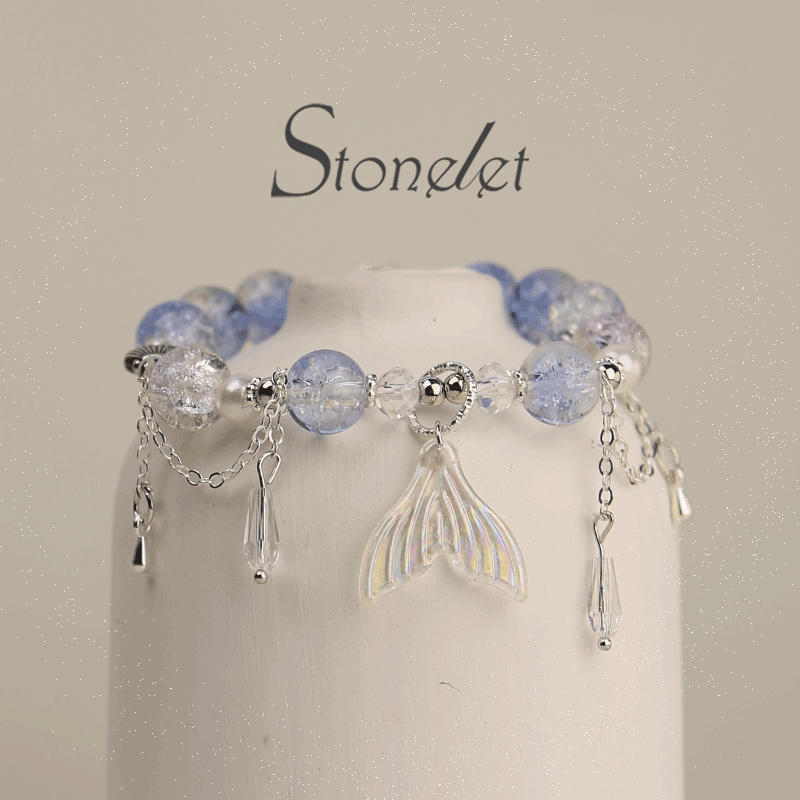 Stonelet Love in Deep Space Bracelet Dreamy Tassel Mermaid Tail Beads Aesthetic Fantasy Inspired Unique Gift from the Stars-6004