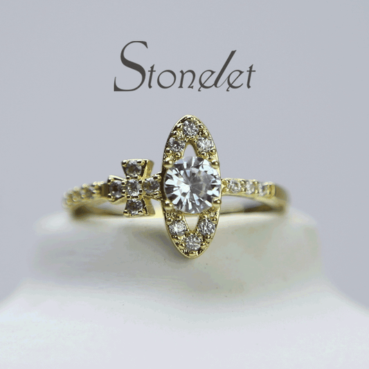 Stonelet Saturn Crystal Ring Adjustable Sparkling Elegant Luxe Unique 2025 Party Date Daily Gift Accessory