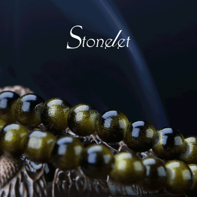 Stonelet Tiger Eye Beaded Bracelet Elegant Minimal Design Oriental Vintage Style Delicate Layered Jewelry-6015