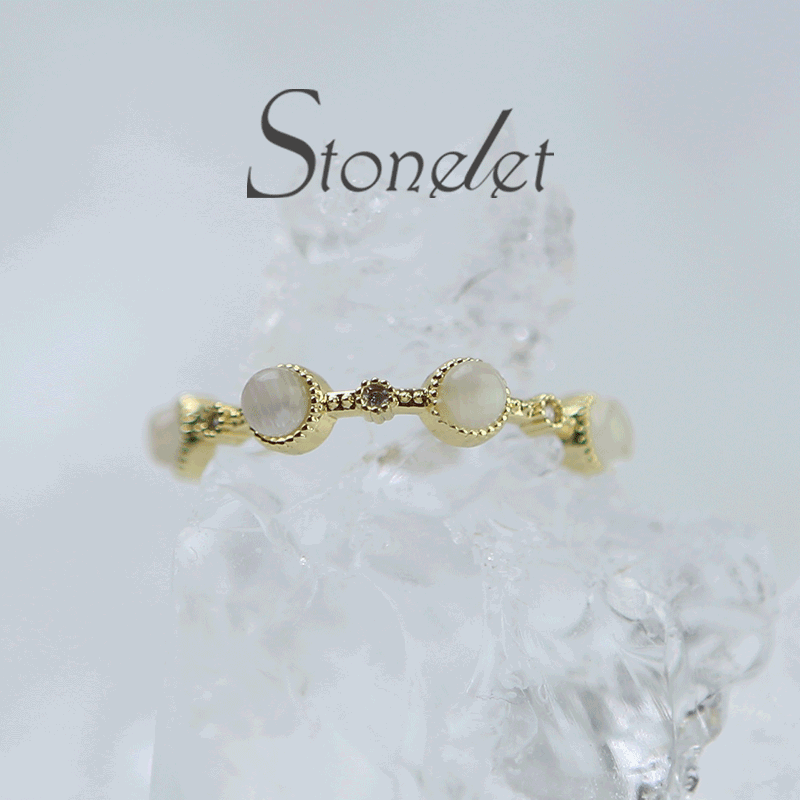 Stonelet Cat Eye Baroque Ring Adjustable Vintage French Unique Elegant Charming Daily Date Gift Accessory