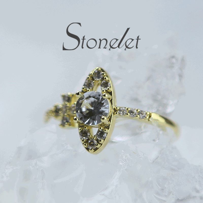 Stonelet Saturn Crystal Ring Adjustable Sparkling Elegant Luxe Unique 2025 Party Date Daily Gift Accessory