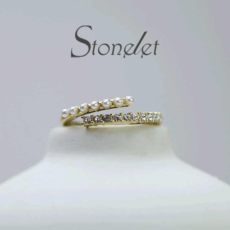 Stonelet Pearl Open Ring 2025 Trendy Stylish Minimalist Adjustable Unique Elegant Daily Street Snap Gift Accessory