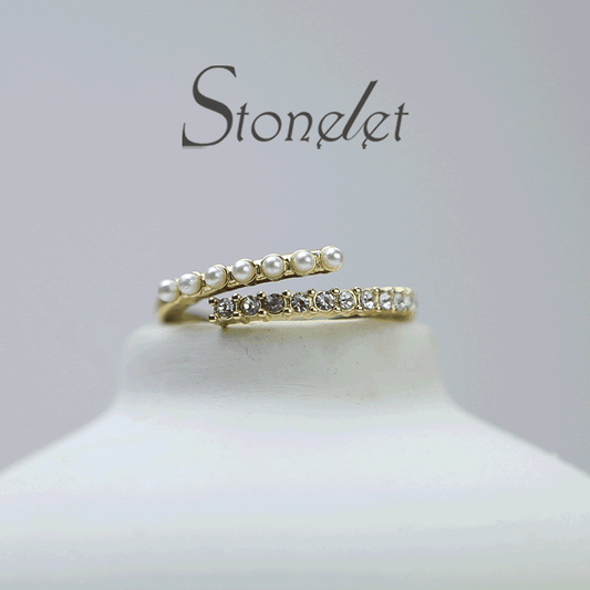 Stonelet Pearl Open Ring 2025 Trendy Stylish Minimalist Adjustable Unique Elegant Daily Street Snap Gift Accessory