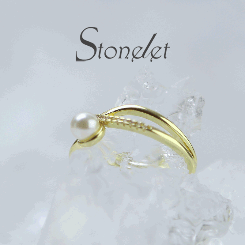 Stonelet Cross Pearl Ring Adjustable Fashionable Elegant Chic Versatile 2025 Daily Date Party Gift Accessory